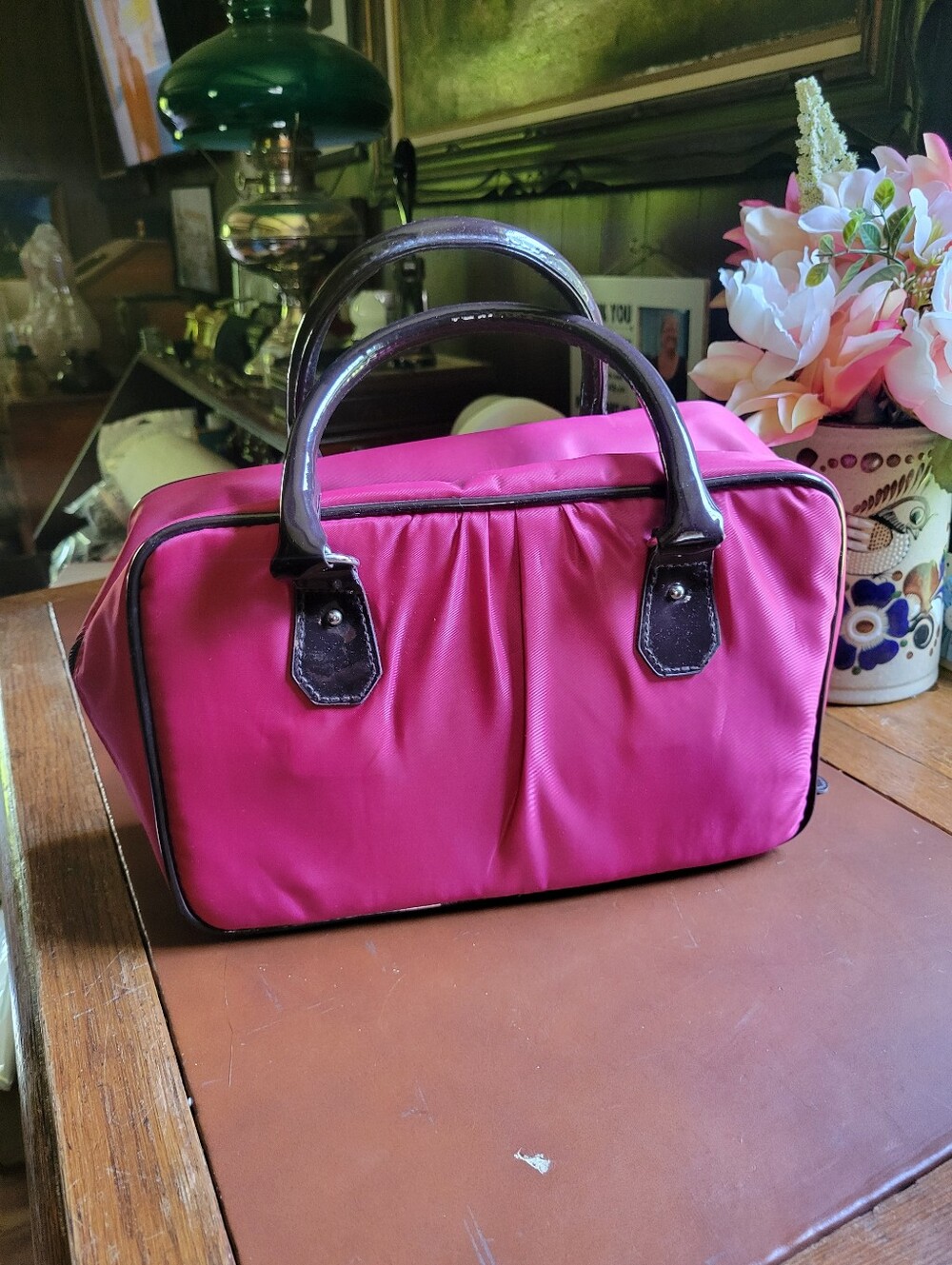 New Hot Pink Contents Brand Weekender Bag W/ 2 Cosmetic Bags